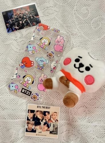 Cute Bt21 Eating Candy Phone Case Cover With Holder photo review
